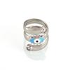 Women's 14K Gold Geometric Ring with Zirconia Devil's Eye for Index Finger - Trendy Spring Design