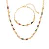 Jewelry Women'S Necklace South American Shining Color Matching Glass Stone Versatile Sexy Necklace Bracelet