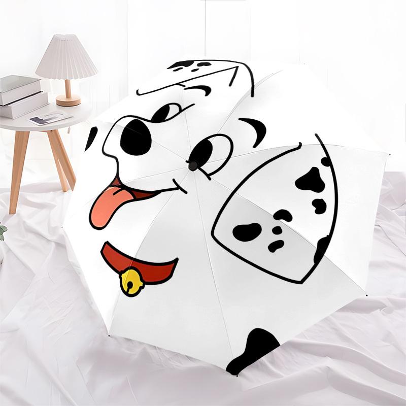 Dalmatian, Spots Themed Automatic Opening and Closing Umbrella, Brightly Colored 8-rib Portable Umbrella, Suitable for Men and Women, A Perfect Gift f