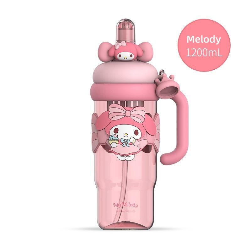 X&W 1200ml Large Capacity Drinking Cup with Straw Tea Separator Cartoon Pattern Cup Sleeve Juice Cup Seal Leakproof Space Cup