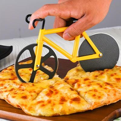 1 Stück Fahrrad-Pizzaschneider, rund, rostfrei, Pizzamesser, Backwerkzeug, Mehrzweck-Ausstechform, Lebensmittelteiler, Küchenwerkzeuge