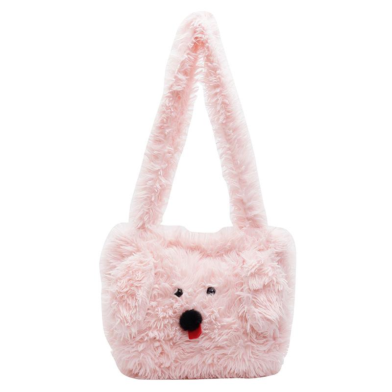 Japanese sweet and cute West Highland puppy plush bag women's autumn and winter 2025 new versatile commuter shoulder bag