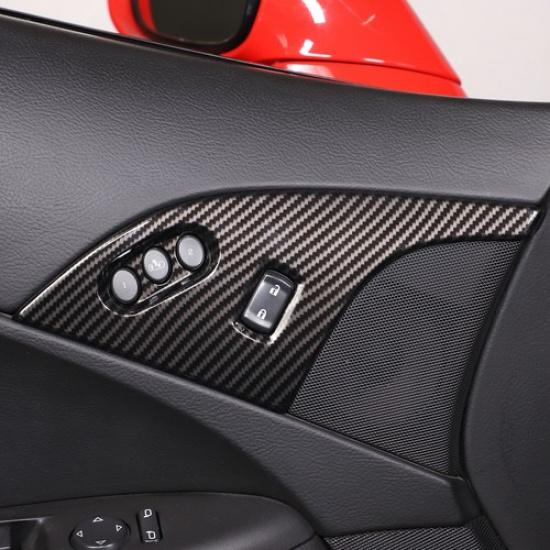Carbon Fiber ABS Children's Door lock panel Cover For 2005-2013 Colvette C6