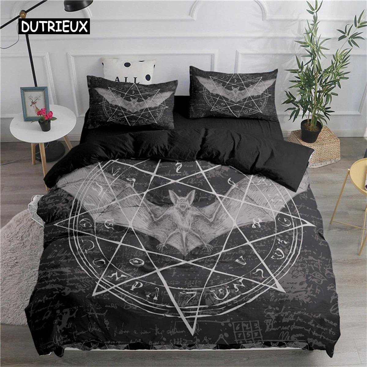

Soft Duvet Cover Halowen Flying Vampire Bats Soft Duvet Cover Polyester Witchcraft Magic Warm Comforter Cover Festival Gifts Rom Decoration 120*200cm Single