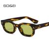 Retro Small Square Candy Color Sunglasses Women Fashion Trending Rivets Men Leopard Sun Glasses Shades UV400