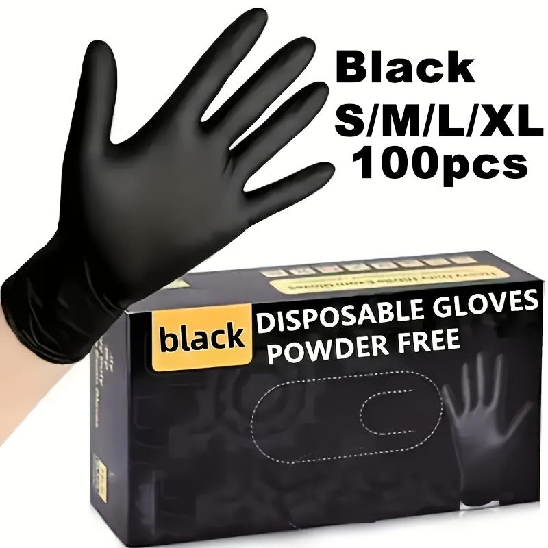 

100pcs Black Disposable Gloves Powder Free Suitable for Household Cleaning and Restaurant Washing Available in Multiple X10.5CM чёрный