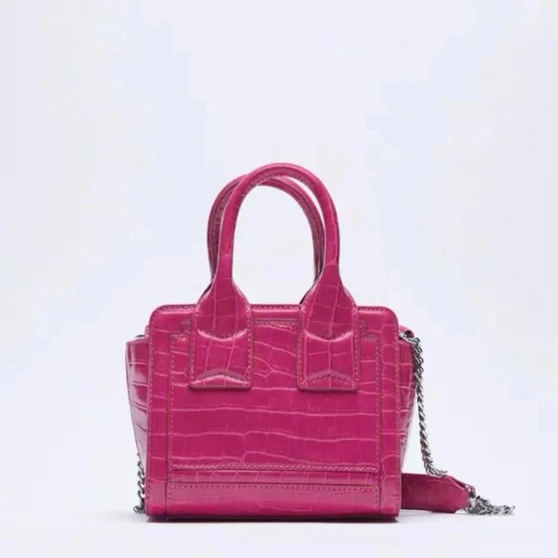 Fashion Crocodile Pattern Women's Small Handbag Brand Designer Ladies Square Shoulder Bag Luxury PU Leather Crossbody Bag Female