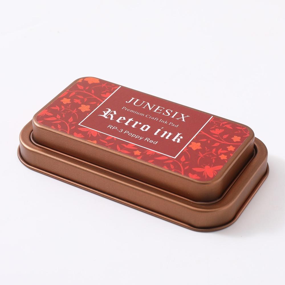 Vintage Iron Box Seal Stamp Colorful Paper Inkpads Creative Seal Stamp Block Gift