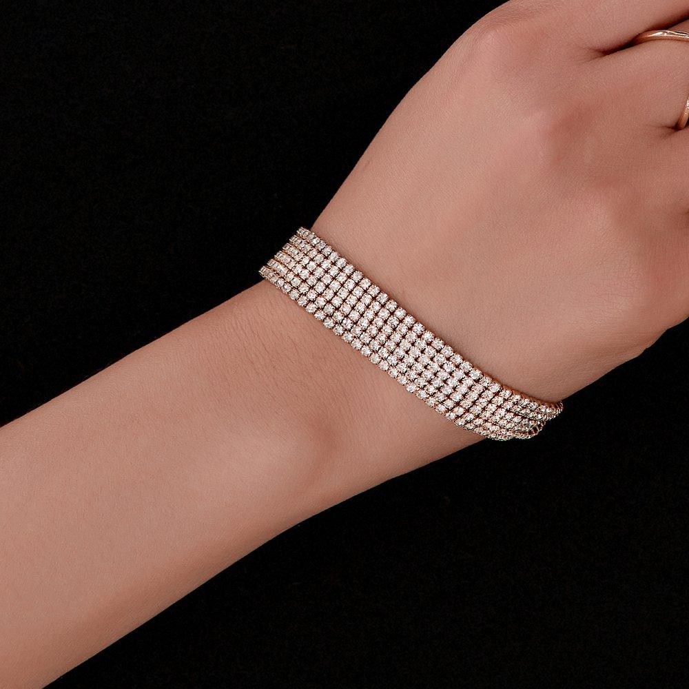 Crystal Wide Line Tennis Bracelet Lb279Bc