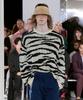 BEYOND CLOSET [Collection Line] New Wild Zebra Pullover Knit Ivory
