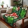 Red Spotted Mushroom Frog Soft Flannel Blanket Breathable Warm Throw for Office Car Sofa Kids Room Birthday Xmas Gift
