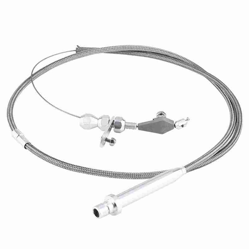 Stainless Steel Braided Transmission Kick Down Cable Detent Kickdown For Chevy TH350