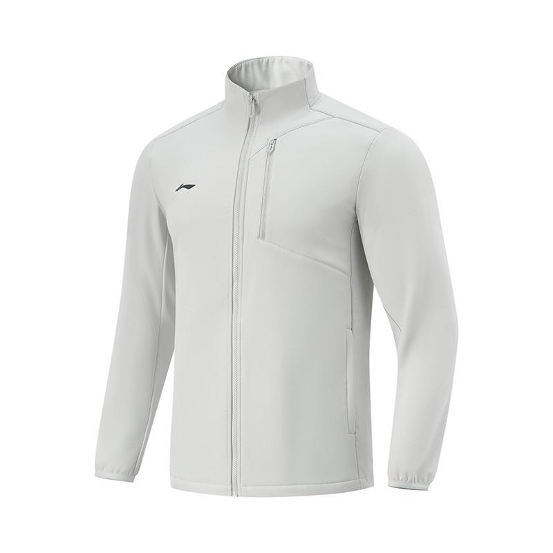 Li Ning Jackets Men s Waterdrop Gray Stand Collar Fleece lined Other ASJKA35-5 XXL