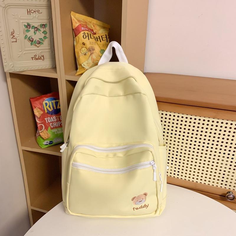Schoolbag small fresh schoolbag female junior high school students solid color simple ins backpack primary school students light high value cute