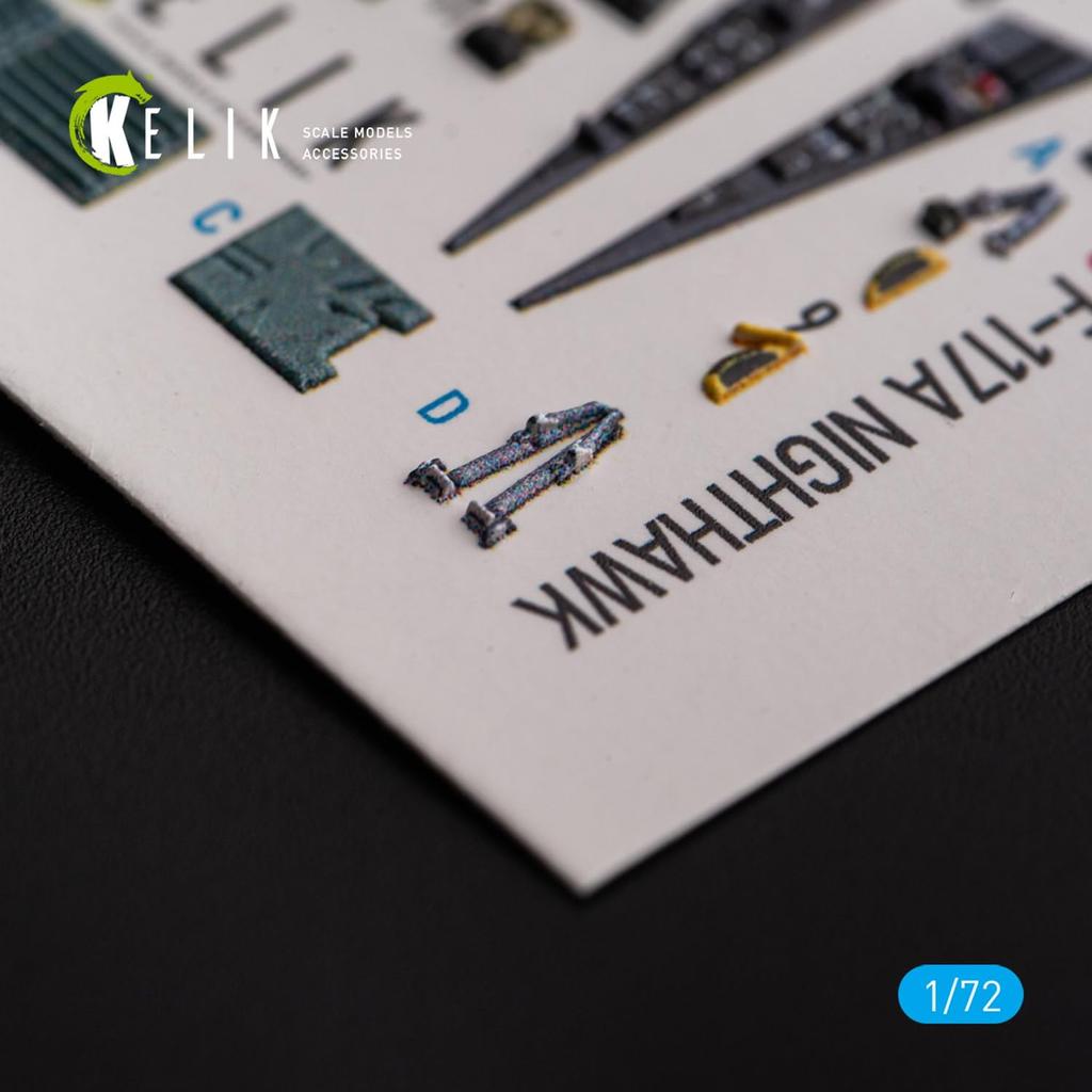 Reskit Interior 3D Decal Plastic Model Decal RSKK72170 1/72 F-117A (for Hasegawa) (Airplane)