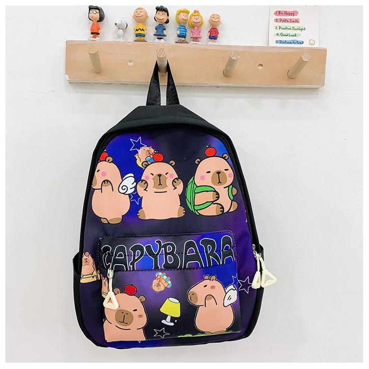 

Школьный рюкзак новый капибара детский досуговый любовь рюкзак модный крутой мультяшный рюкзак чёрный