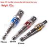 3-Piece Aluminum Ring Steel Ball Extension Rod Set, Hex Shank To Square Head, 1/2", 3/8", 1/4" Socket Wrench Adapter.