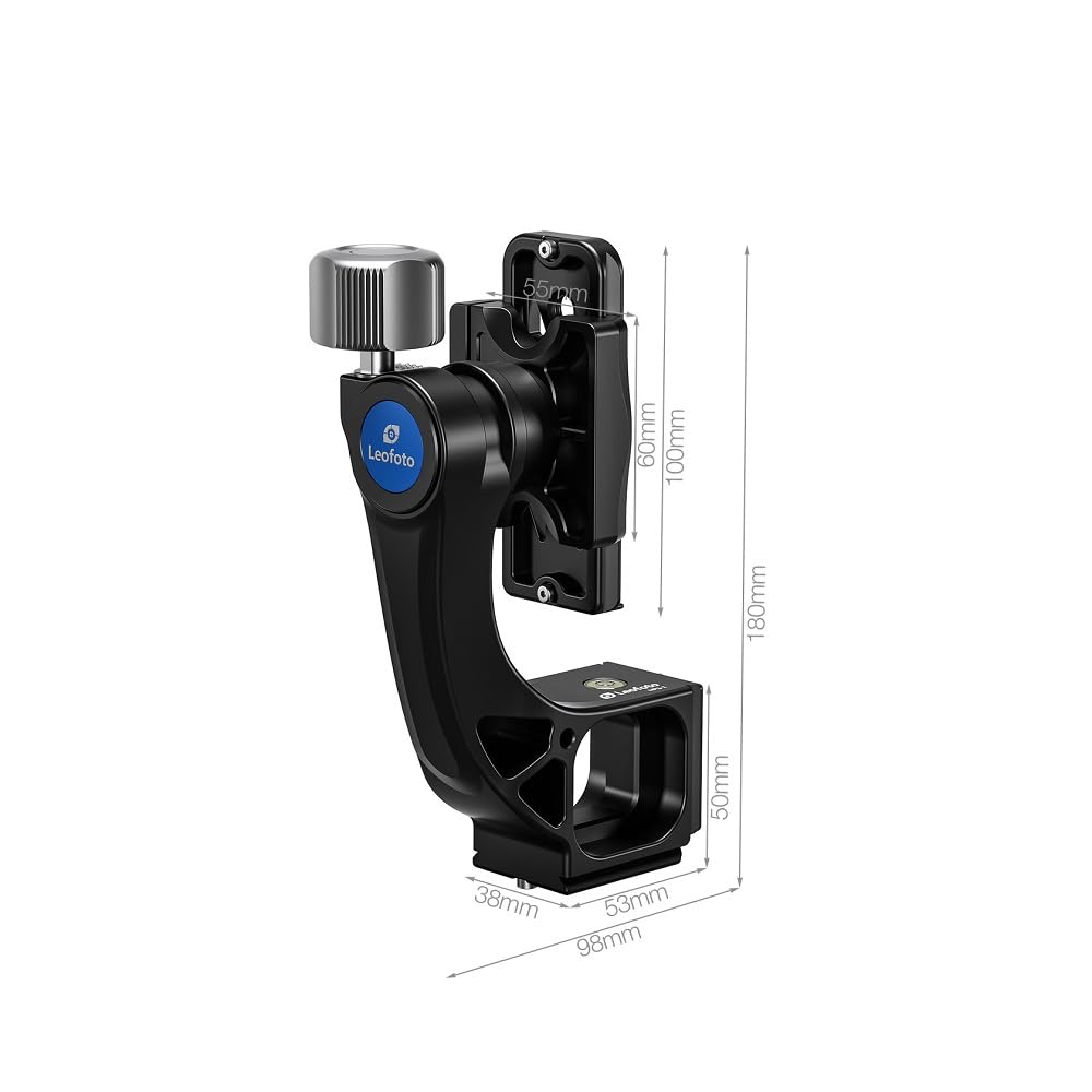 Professional Leofoto Gimbal Tripod Head with Fine Precise Pan and Tilt High Head Only MPG-02 Head, Adjustment, Control, Rigidity, Arca-Swiss