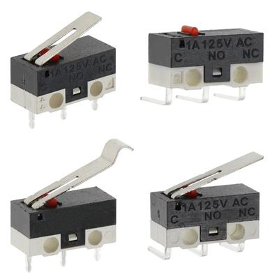 20Pcs Micro Limit Switch 3Pins Long Handle Roller Lever Arm SPDT Momentary Push Button Switch for Mouse DIY Accessories