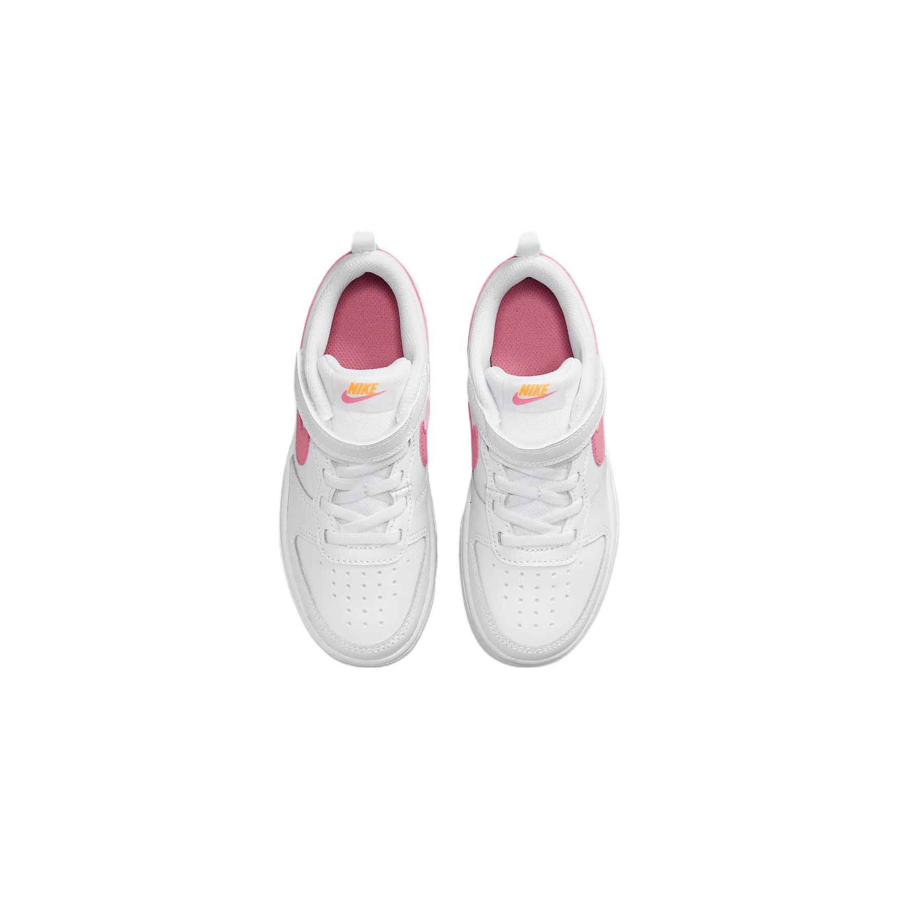 Детские кроссовки Nike Court Borough Low 2 PSV White Coral Chalk светло-оранжевые — фото 4