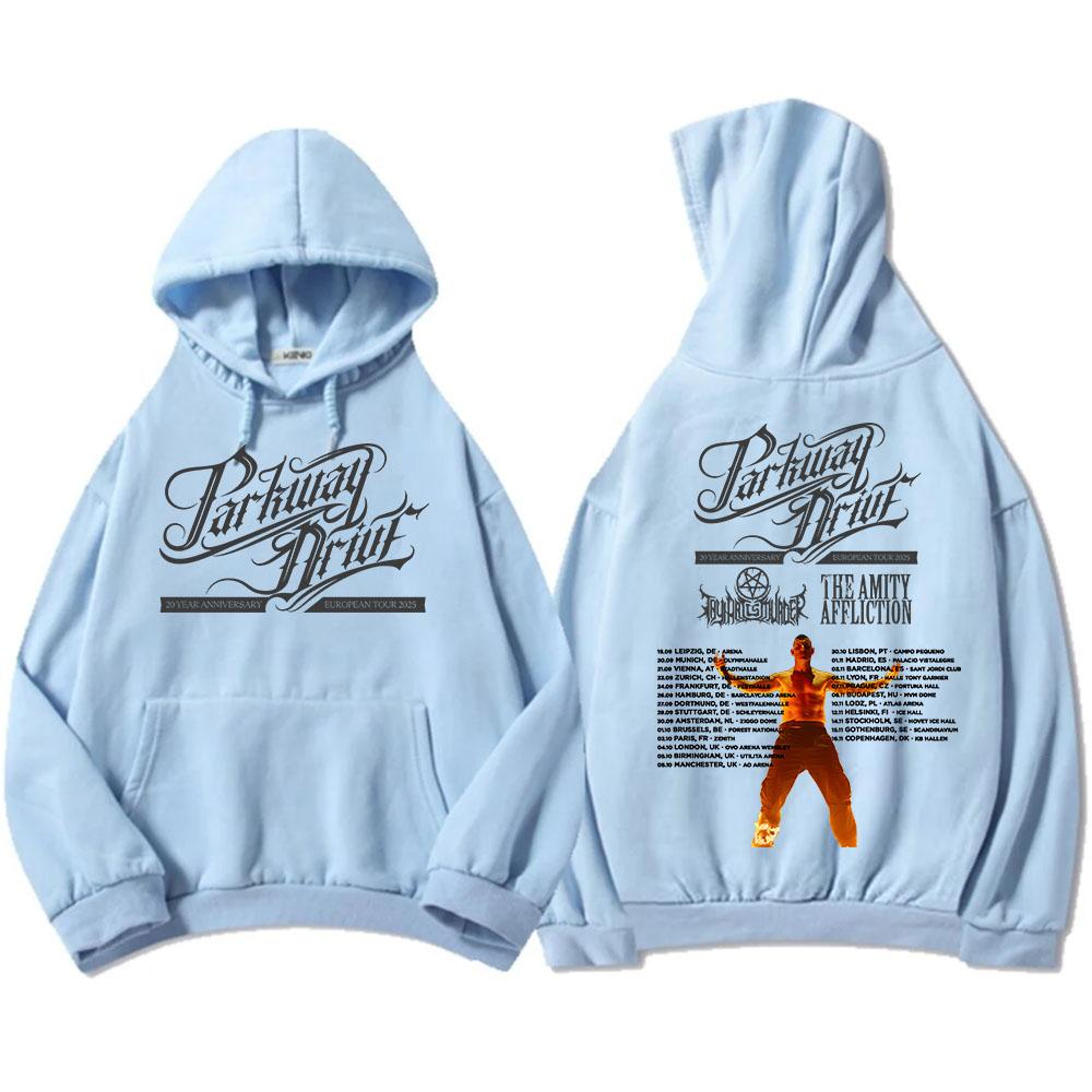 Parkway Drive 20 Year Anniversary European Tour 2025 Hoodies Rock Band Fashion Graphic Sweatshirts Winter Fleece Men Pullovers