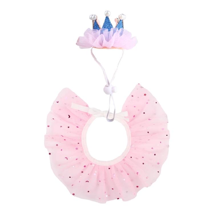 

Pet Princess Crowns and Collar Combo Cute Headwear Cat Role Playing Accessories 1