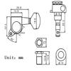 6R6L Wilkinson Jin Ho Chrome Tuners Guitar Locking Tuners Machine Heads Tuning Pegs Square Handle Button Lock Jn-P7 From Korea