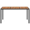 Garden Table Black 150 x 90 x 75 cm Poly Rattan