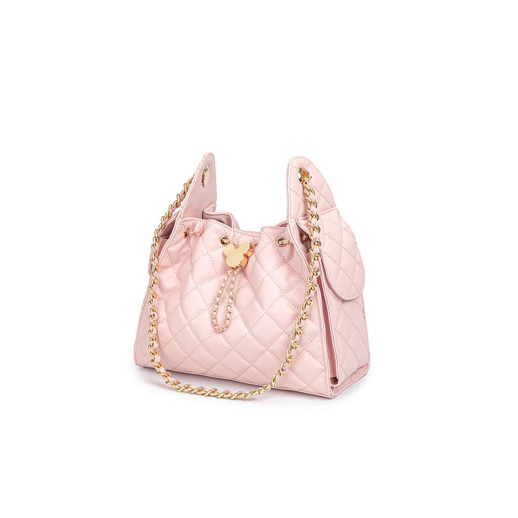 New Disney Mickey Synthetic Leather Shoulder Bag Regular Women's Black/Pink BMK-72832