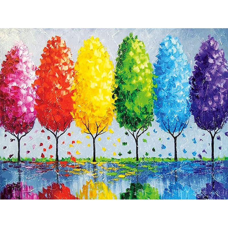 

5d Алмазная картина с полной дрелью, красочный пейзаж, Алмазная мозаика, вышивка, картина из стразов, украшение для дома Full Round 30x40CM