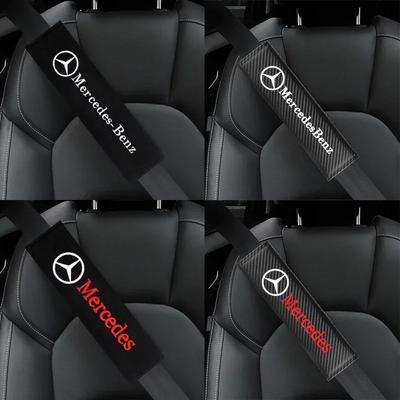 2pcs Auto Cotton Seat Belt Cover Case For Mercedes Benz AMG Smart W205 W204 W203 W206 W108 W124 W126 W140 W168 W211 Accessories