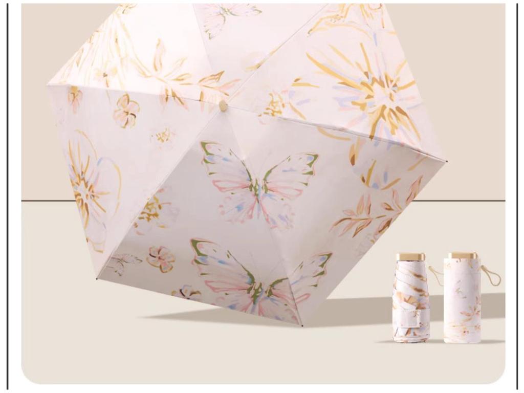 Mini Portable Sun & Rain Umbrella: Anti-UV Black Glue Parasol for Women