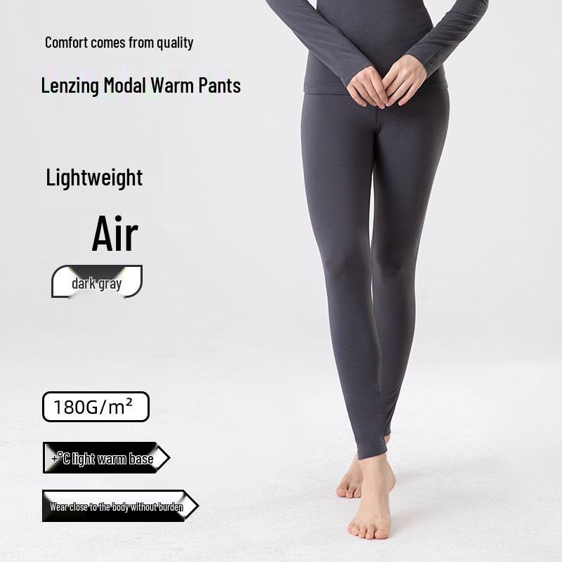 Women's Warm Lenzing Modal Autumn Underwear Set - Skin-Friendly Base Layer Top & Pants with Collar