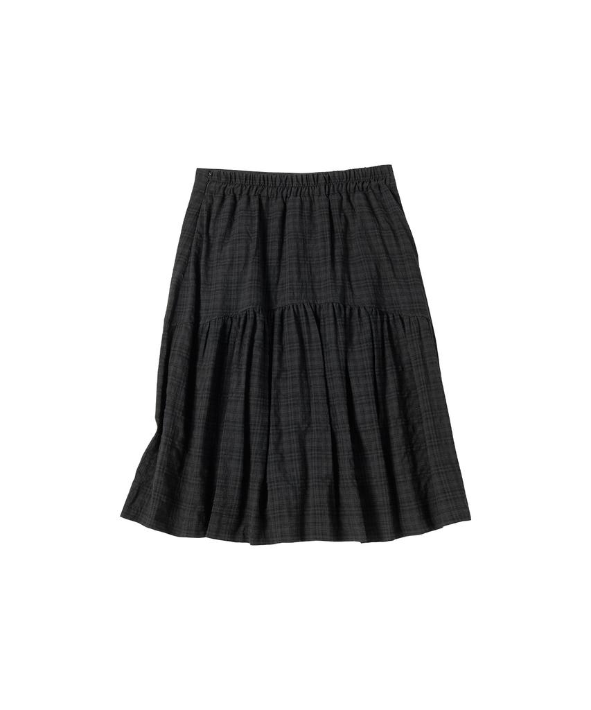 COMONINOZ W Light Check Skirt [Black]