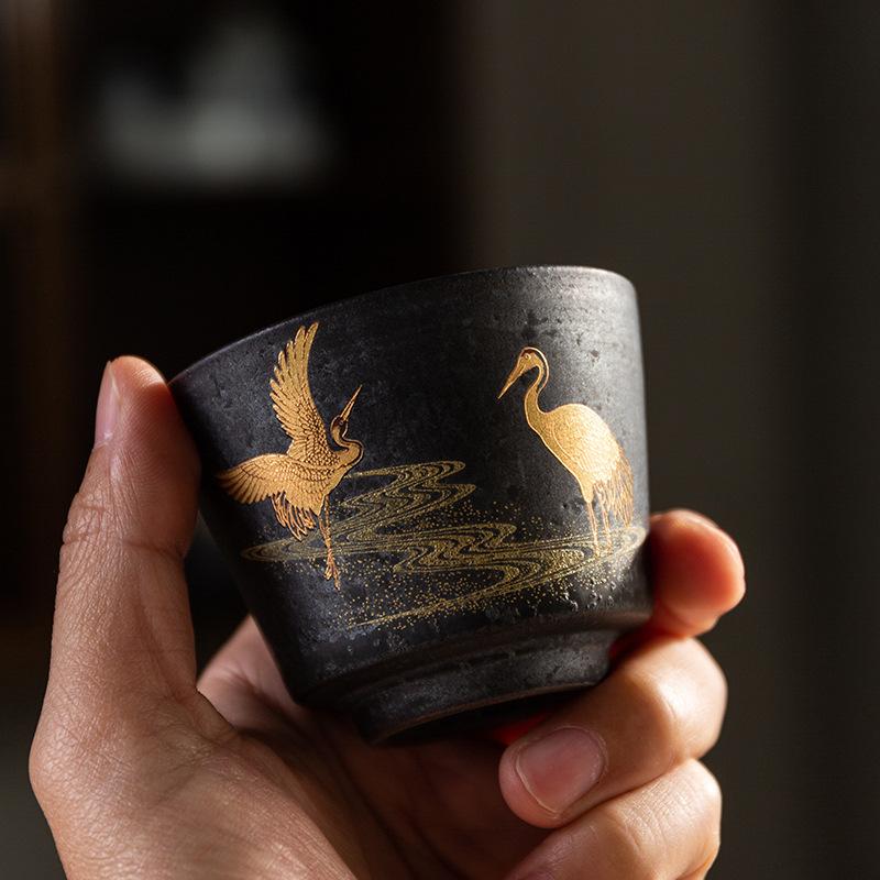 Japanese Handmade Kiln Transformation Ceramic Tea Cup Set of 4 Master Cup Individual Cup Single Cup Large Tea Cup Gift Box Set