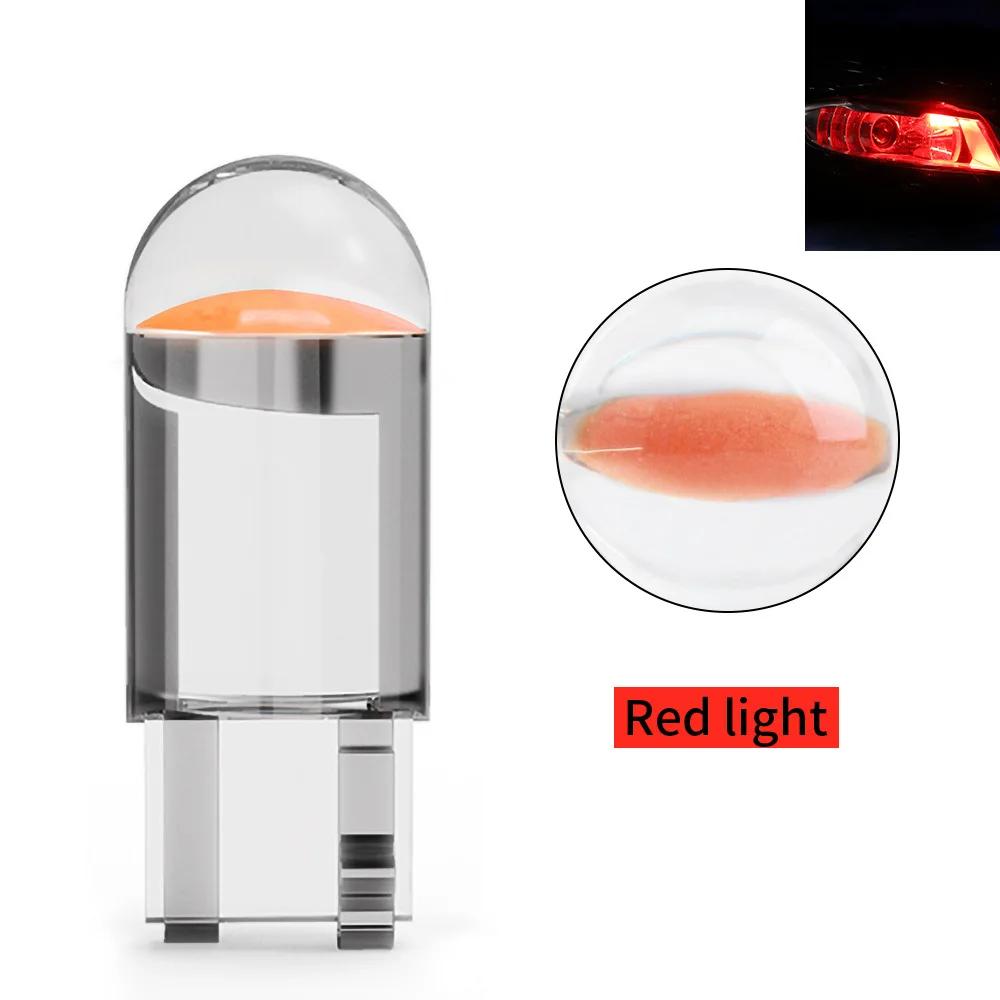 10/50 Pcs COB Glass LED Bulb T10 Car Light 6000K Auto License Plate Lamp Dome Read Light 5W5 LED Signal Light 7 Colors