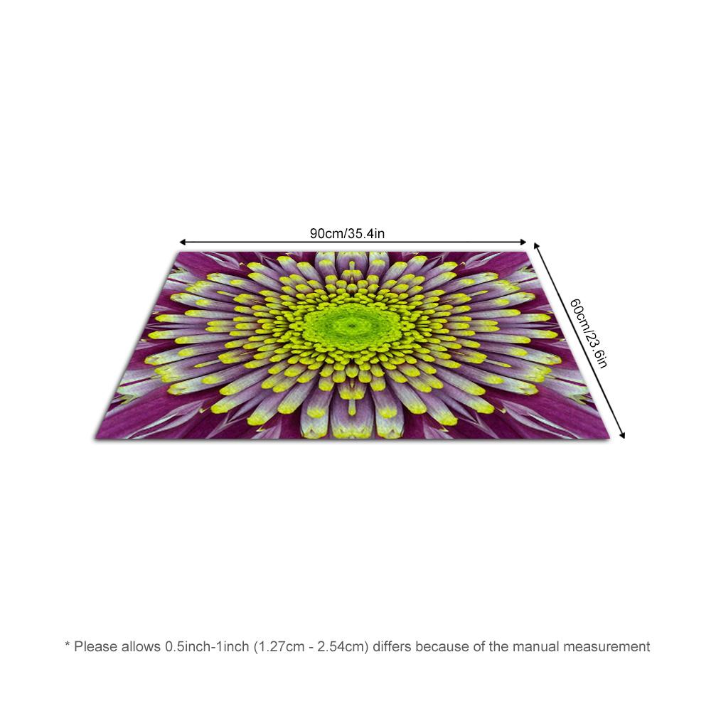 Tuniu Floral Daisy Pattern Rug Non-Slip Home Floor Carpet Mat for Living Room Bedroom