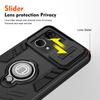 Rugged Armor Shockproof Phone Case For OPPO F21 Pro Reno 7 8 4G Slide Push Window Metal Ring Holder TPU Frame Plastic Back Cover