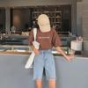 2024 Korean High-Waist Slimming Loose Straight-Leg Denim Shorts for Women