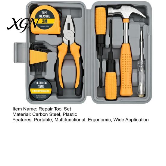 Multi Purpose Tool Kit for Daily Tasks 13Pcs Household Set, Hand with Storage Case, Complete Assortment Easy to Carry Maintenance Set Home Repairs DIY