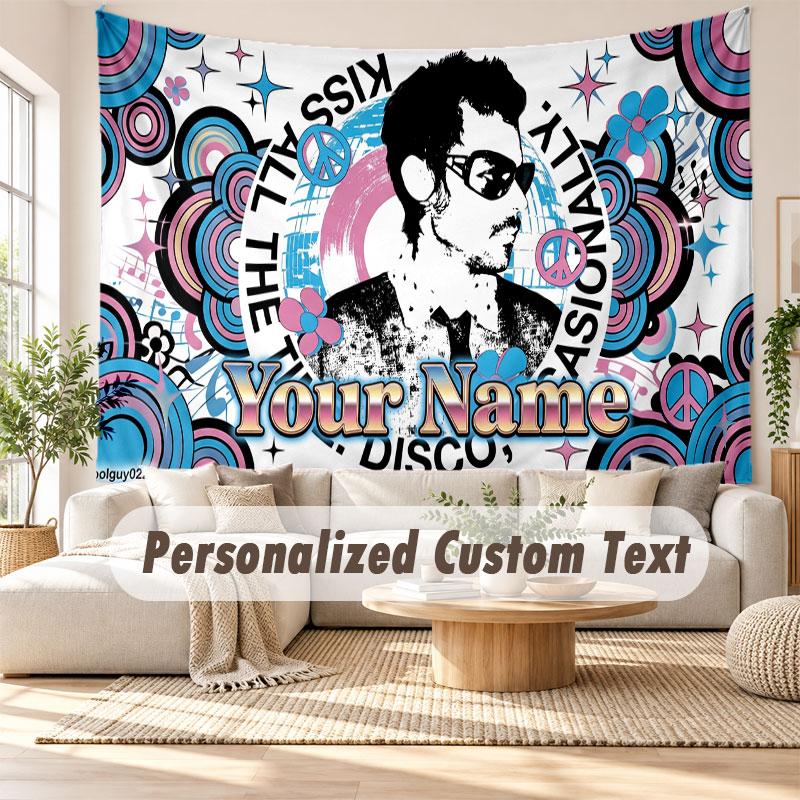 Custom Name Wall Hanging Tapestry,Harry Styles Decorative Backdrop Tapestry For Dorm Home