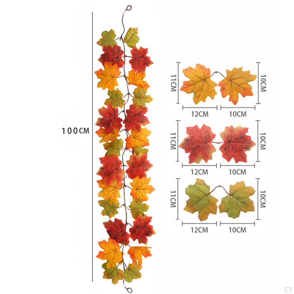 Fall Leaf Garland Autumn Festival Christmas Realistic Artificial Indoor Ornament