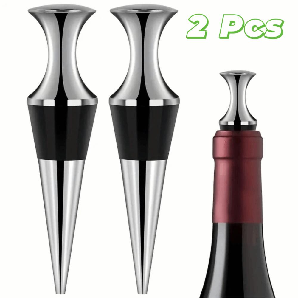 2pcs Flat Head Wine Bottle Sealer Zinc Zinc Zinc Alloy Wine Preserver Durable Wine Bottle Stopper Home