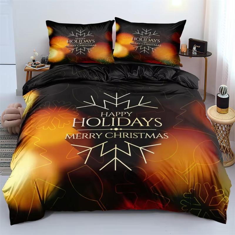 Comforter Merry Christmas Bedding Set Full Twin King Queen Comforter Microfiber Christmas For Boys Teens Bedroom Decor