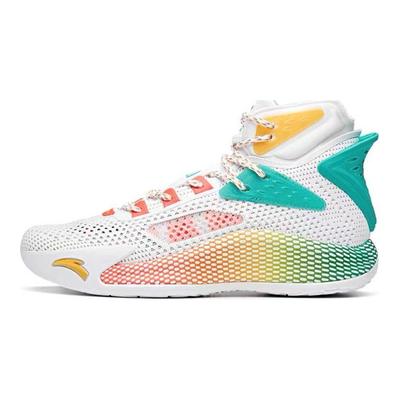 Comfortable Lightweight Shock Absorbing Non-Slip Wear-Resistant High-Top Basketball Shoes Men Sneaker White Green Yellow 112031101-2
