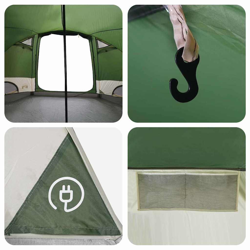 4 Person Dome Tent with Roof Green 505 x 450 x 248 cm