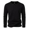 Herren Herbst Einfarbig V-Ausschnitt Langarm T-Shirt Übergröße Mode Lässig Sport T-Shirt Herren Top