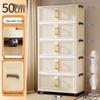 No-Install Multi-Layer Storage Cabinet for Baby & Kids - Folding Plastic Wardrobe & Snack Shelf