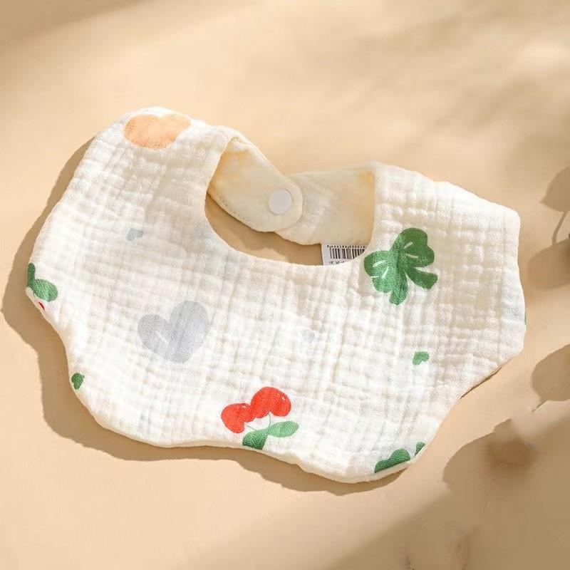 Cross-Border Six-Layer Cotton Crepe Baby Drool Bib - Pure Cotton Crinkled Gauze Marshmallow Bib