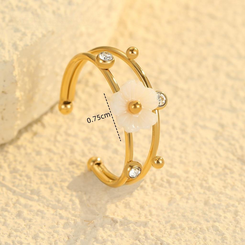 European and American Fashion Temperament Flower Ring Niche High-end Female Ring